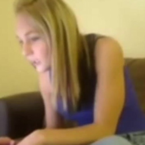 Busty blonde teen masturbates on webcam
