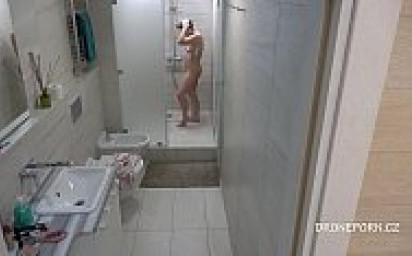 Adela in the shower